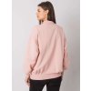 Světle růžová mikina se stojatým límcem a nápisem Coloured