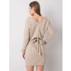 Béžové dámské šaty s vázáním