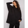Černá oversize mikina s klokaní kapsou a raglánovými rukávy Selita