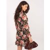 Černé květinové mini šaty