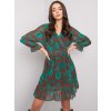 Zelené květinové mini šaty