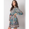 Modré dámské vzorované mini šaty