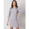 Světle šedé žebrované mini šaty