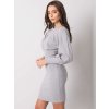 Světle šedé žebrované mini šaty