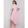 Světle růžové asymetrické dámské maxi šaty