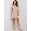 Béžové volné mini šaty s kapsami