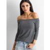 Dámský šedý top s odhalenými rameny