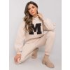 Béžová dámská tepláková souprava s písmenem