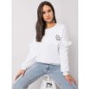 Bílá dámská mikina s krajkou na rukávech