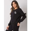 Černá dámská mikina s krajkou na rukávech