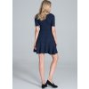 Tmavě modré mini šaty se zavinovacím výstřihem