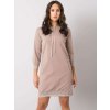 Béžové mikinové šaty Sinead s výstřihem na šňůrku