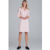 Světle růžové košilové midi šaty