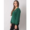 Tmavě zelená dámská mikina s výstřihem