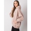 Béžová dámská oversize mikina s kapucí