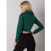 Tmavě zelená dámská krátká mikina na zip