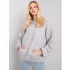 Světle šedá dámská prošívaná mikina s kapucí