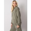Khaki dámská prošívaná mikina s kapucí