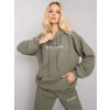 Khaki dámská prošívaná mikina s kapucí
