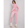 Světle růžová velurová souprava mikiny a tepláků