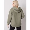 Khaki dámská mikina na zip s kapucí