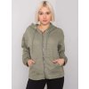 Khaki dámská mikina na zip s kapucí