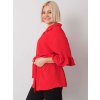 Červená dámská volná košile s páskem