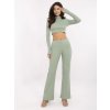 Mintový dámský komplet se zvonovými kalhoty