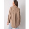 Béžová dámská oversize košile s dlouhými rukávy