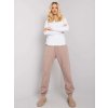 Béžovo-bílý dámský komplet trička a tepláků