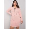 Světle růžové přiléhavé mikinové šaty se zipem