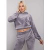 Světle šedá dámská velurová tepláková souprava