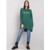 Zelená volná tunika Alexiah s nápisem "Shine Glamour" (Velikost ONE SIZE)