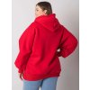 Červená dámská mikina na zip s kapucí
