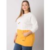 Žluto-bílá dámská mikina s kapsou