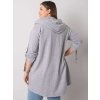 Světle šedá dámská mikina na zip s kapsami