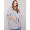 Světle šedá dámská mikina na zip s kapsami