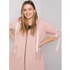 Světle růžová dámská mikina na zip s kapsami