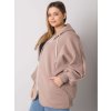Béžová dámská mikina na zip s kapucí