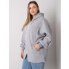 Světle šedá dámská mikina na zip s kapucí