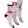 Trojbalení dívčích ponožek Peppa Pig - růžová/šedá/šedo-růžová