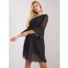Černé šifonové vzorované šaty Tavua (Velikost ONE SIZE)