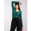 Tmavě zelené dámské tričko s výstřihem