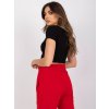 Černý dámský crop top s krátkými rukávy