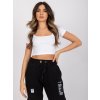 Bílý dámský crop top s krátkými rukávy