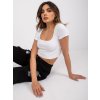 Bílý dámský crop top s krátkými rukávy