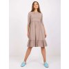 Béžové bavlněné šaty Surrey s volánem