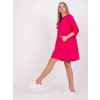 Fuchsiové volné mini šaty Dalenne s kapsami