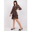 Hnědé šifonové šaty Parla s hadím vzorem (Velikost ONE SIZE)