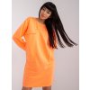 Oranžové dámské mikinové šaty s kapsami